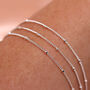 Sterling Silver Bobble Diamond Cut Curb Anklet, thumbnail 4 of 9