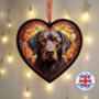 Labrador Stained Glass Effect Heart Suncatcher, thumbnail 5 of 9