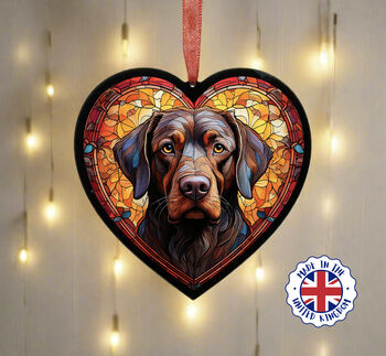 Labrador Stained Glass Effect Heart Suncatcher, 5 of 9