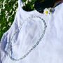 Dainty Light Blue Handmade Beaded Necklace, thumbnail 3 of 4