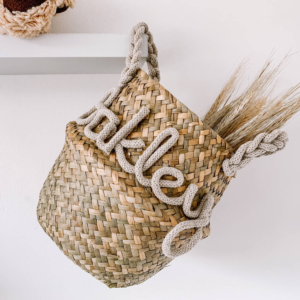 Personalised Seagrass Nursery Storage Basket, 1 of 9