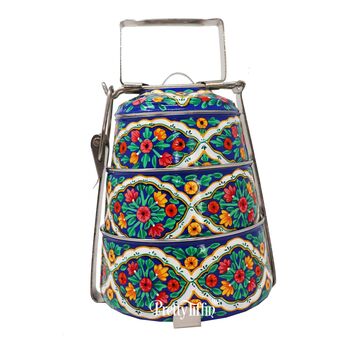 Hand Painted Traditional Tiffin Lunchbox 'Kashvi', 3 of 4