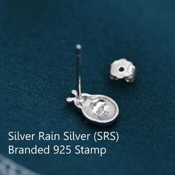 Sterling Silver Four Leaf Clover And Ladybird Stud Earrings, 2 of 12