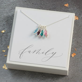 Family Birthstone Marquise Charm Necklace, 7 of 12