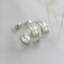 Silver Tree Bark Hoop Earrings, thumbnail 3 of 8