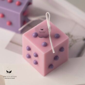 Set Of Two Dice Candles With Free Greeting Card, 3 of 4
