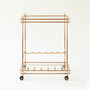 Handmade Bar Cart Trolley With Wine Rack Incorporated, thumbnail 2 of 5
