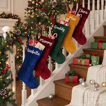 Luxury Personalised Velvet Christmas Stocking, 6 of 12
