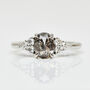 Platinum Oval Salt And Pepper Diamond Engagement Ring, thumbnail 1 of 2