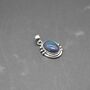 Black Fire Opal Pendant Necklace: Sterling Silver Chain, thumbnail 5 of 11