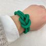 Fair Trade Handmade Glass Bead Knot Tube Bracelet, thumbnail 4 of 12