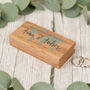 Personalised World Map Destination Wedding Oak Double Ring Box, thumbnail 2 of 4