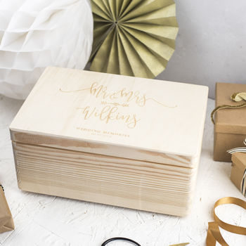 Personalised Wooden Wedding Memory Box, 6 of 11