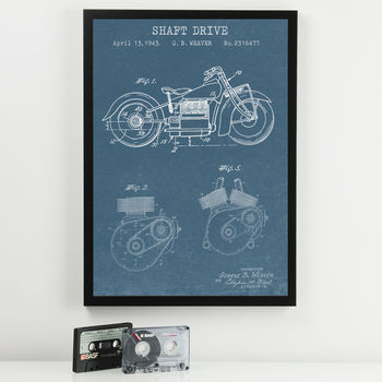 Anatomy Of A Motorbike And Engine Patent Print, 9 of 10