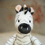 Baby Zebra Rattle Soft Toy, thumbnail 2 of 6