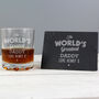 Personalised Whisky Glass And Slate Coaster Set, thumbnail 4 of 6