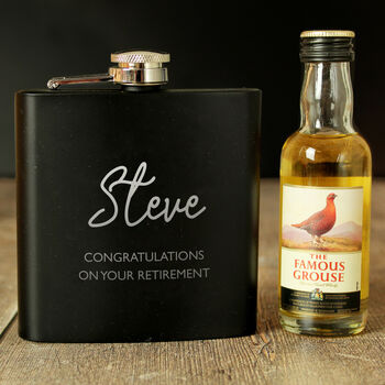 Personalised Hipflask And Whisky Miniature Set, 2 of 4