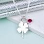 Personalised Lucky Clover Silver Charm Necklace, thumbnail 3 of 8