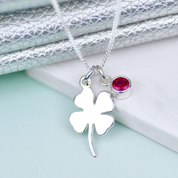 Personalised Lucky Clover Silver Charm Necklace, 3 of 8