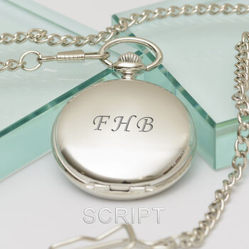 Personalised Polished Silver Initial Pocket Watch, 3 of 4