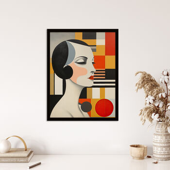 Bauhaus Art Deco Geometric Portrait Wall Art Print, 4 of 6