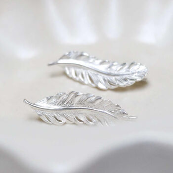 Sterling Silver Feather Ear Climbers, 5 of 9