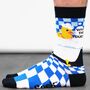 What The Duck? Combed Cotton Funny Crew Socks, thumbnail 1 of 4