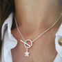 Sterling Silver Personalised Star Charm Toggle T Bar Necklace, thumbnail 3 of 5