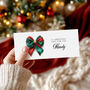 Christmas Bow Personalised Money Wallet For Cash Gift, thumbnail 1 of 3