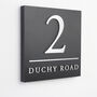 Contemporary Square Matte Black House Sign, thumbnail 3 of 10
