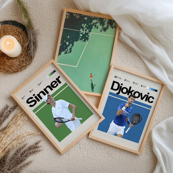 Set Of Three Tennis Posters – Two Players + Court, 6 of 7