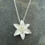 Lily White Flower Pendant Necklace, thumbnail 2 of 5