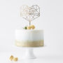 Geometric Heart Personalised Cake Topper, thumbnail 7 of 8