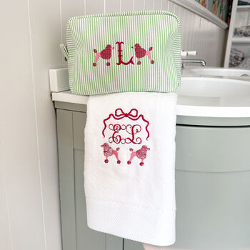 Poodle Monogram Hand Towel, 3 of 4