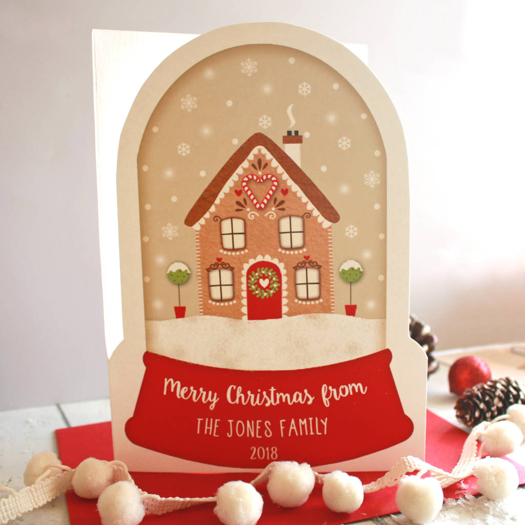 Personalised Gingerbread House Christmas Card Or Pack By The Little