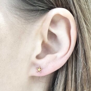 Starfish Earrings Gold, 2 of 3
