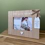 Personalised Our Love Story Wooden Photo Frame With Tag, thumbnail 3 of 7