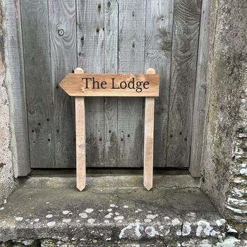 Wooden Engraved Driveway Sign Pointing, 6 of 10