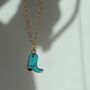 Personalised Birthday Mini Cowboy Boot Gold Necklace, thumbnail 3 of 5