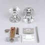 Diamond Crystal Faceted Clear Glass Mortice Door Knob, thumbnail 4 of 5
