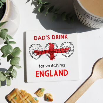 England Football Team Drink Ceramic Coaster, 2 of 2