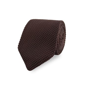 Men's Knitted Bow Tie In Dark Brown | Perfect Wedding Neck Tie For Groomsmen | Gents Woven Tie, 5 of 10