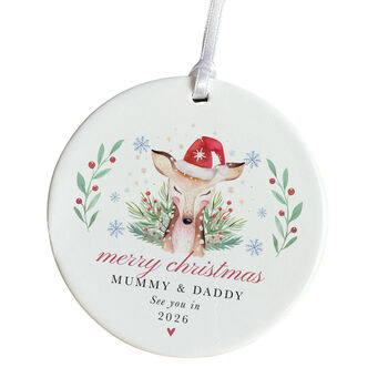 Christmas Pregnancy Announcement Ornament Gift, 2 of 7