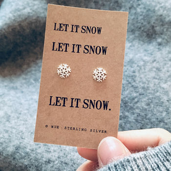 Snowflake Earrings In Sterling Silver, 2 of 4