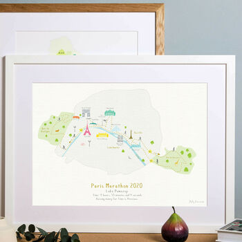 Paris Marathon Route Map Personalised Print, 2 of 5