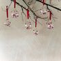 Set Of Six Red And Purple Christmas Baubles Tree Decoration Christmas Ornaments, thumbnail 1 of 7