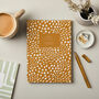 A5 Ruled Notebook In Abstract Mustard Pattern, thumbnail 1 of 2