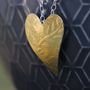 Golden Watercolour Leaf Heart Pendant, thumbnail 1 of 4