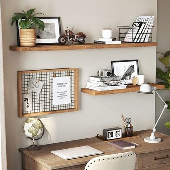 40 Cm Brown Floating Wall Mounted Shelf, 2 of 7