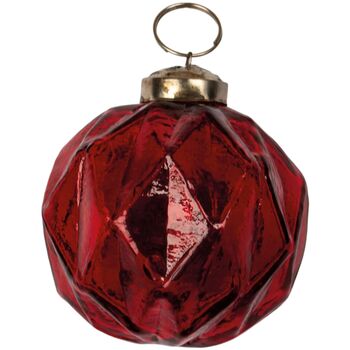 Diamond Cut Red Glass Bauble, 3 of 4